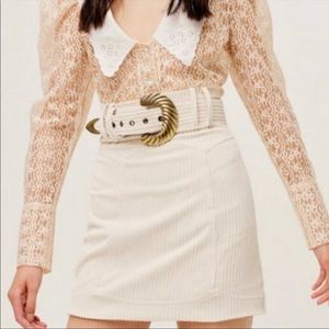 For love and lemons white corduroy skirt